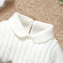 Conjunto Macacão Manga Longa e Chapéu em Tricot - 2pçs