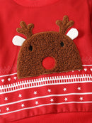 Conjunto de Moletom de Natal com Capuz e Calça - 2pçs