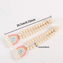 Enfeite de Cortina com Borlas e Contas de Madeira -2pçs