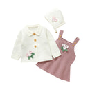 Conjunto Casaco, Vestido e Chapéu em Tricot - 3pçs