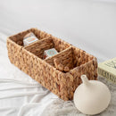Cesta de Armazenamento Artesanal de Três Compartimentos