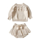 Conjunto em Tricot Suéter e Calcinha com Babado - 2pçs