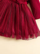 Conjunto Natalino Vestido + Faixa de Cabeça - 2pçs