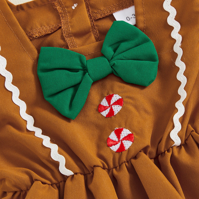 Conjunto Natalino Macacão + Faixa de Cabeça - 2pçs