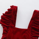 Macacão de Veludo com Renda