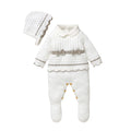 Conjunto Macacão Manga Longa e Chapéu em Tricot - 2pçs