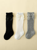 Kit 3 Pares de Meias Longas com Laço