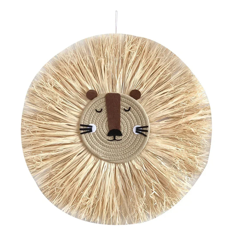 Arte de Parede com Cabeça de Animal em Macramê