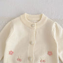 Casaco Cardigan em Tricot Detalhes em Bordado