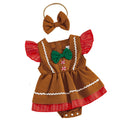 Conjunto Natalino Macacão + Faixa de Cabeça - 2pçs