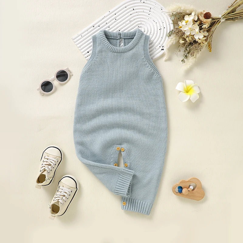 Macacão Longo sem Manga em Tricot