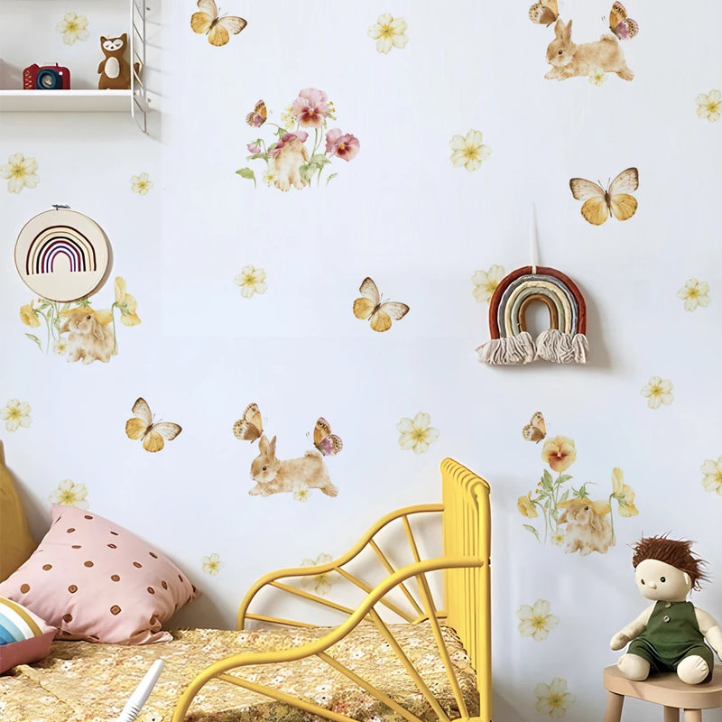 Adesivos de Parede Borboletas e Coelho