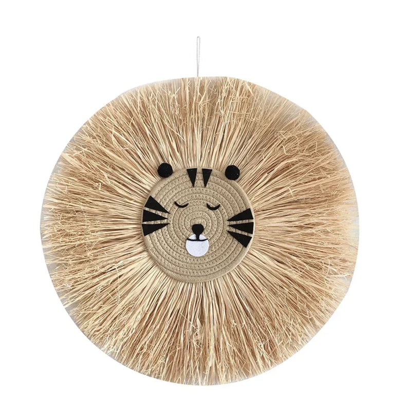 Arte de Parede com Cabeça de Animal em Macramê