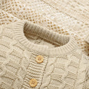 Conjunto Casaco, Macacão e Touca em Tricot - 3pçs