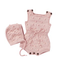 Conjunto Macacão sem Manga e Gorro em Tricot - 2pçs