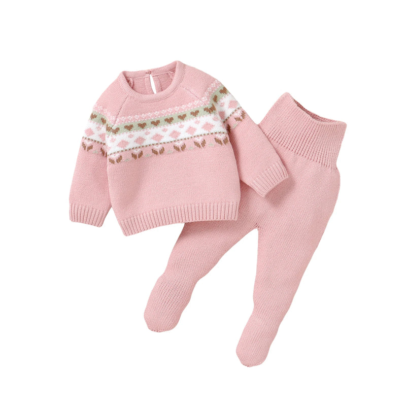 Conjunto Casaco Suéter e Calça em Tricot - 2pçs