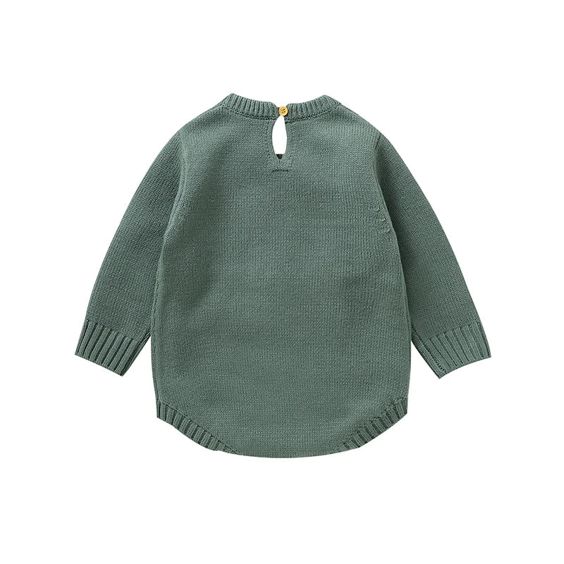 Macacão Manga Longa em Tricot com Bordado