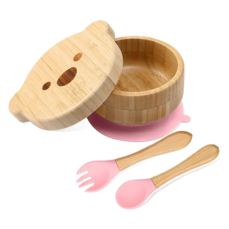 Conjunto de Louça Infantil em Bambu - 4pçs