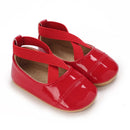 Sapatos Baixos Clássicos Vermelhos com Laço de Princesa