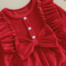 Macacão  Manga Longa com Babados e Faixa de Cabeça - 2pçs