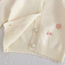 Casaco Cardigan em Tricot Detalhes em Bordado