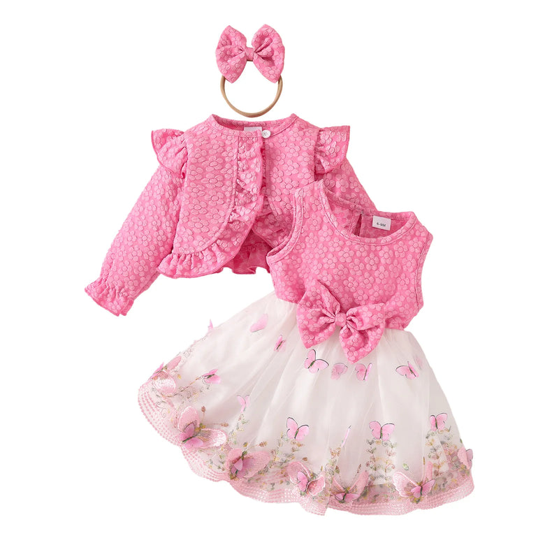 Conjunto Casaco, Vestido e Faixa de Cabeça - 3pçs