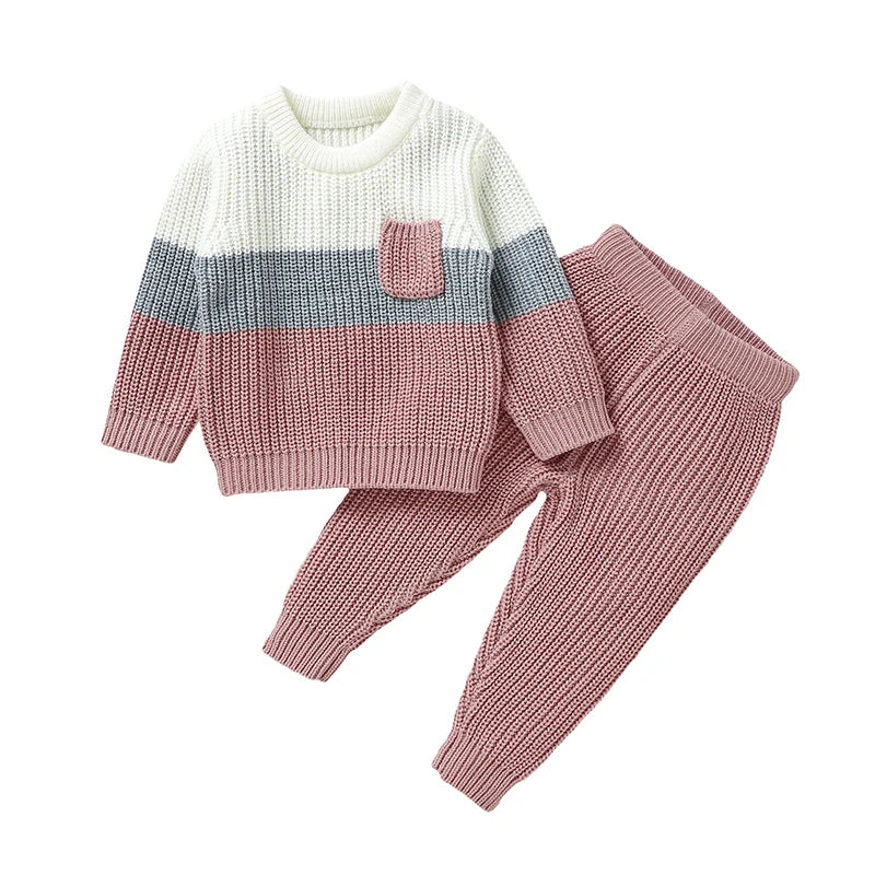 Conjunto Casaco Suéter e Calça em Tricot - 2pçs