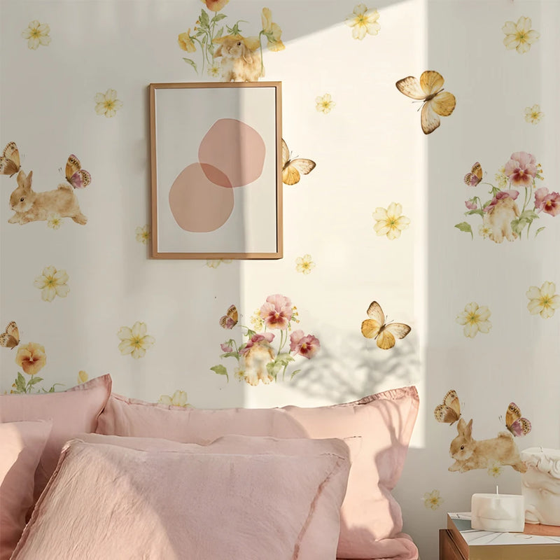 Adesivos de Parede Borboletas e Coelho