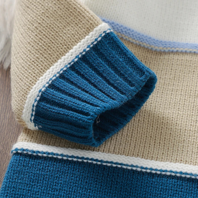 Macacão Listrado Manga Longa em Tricot