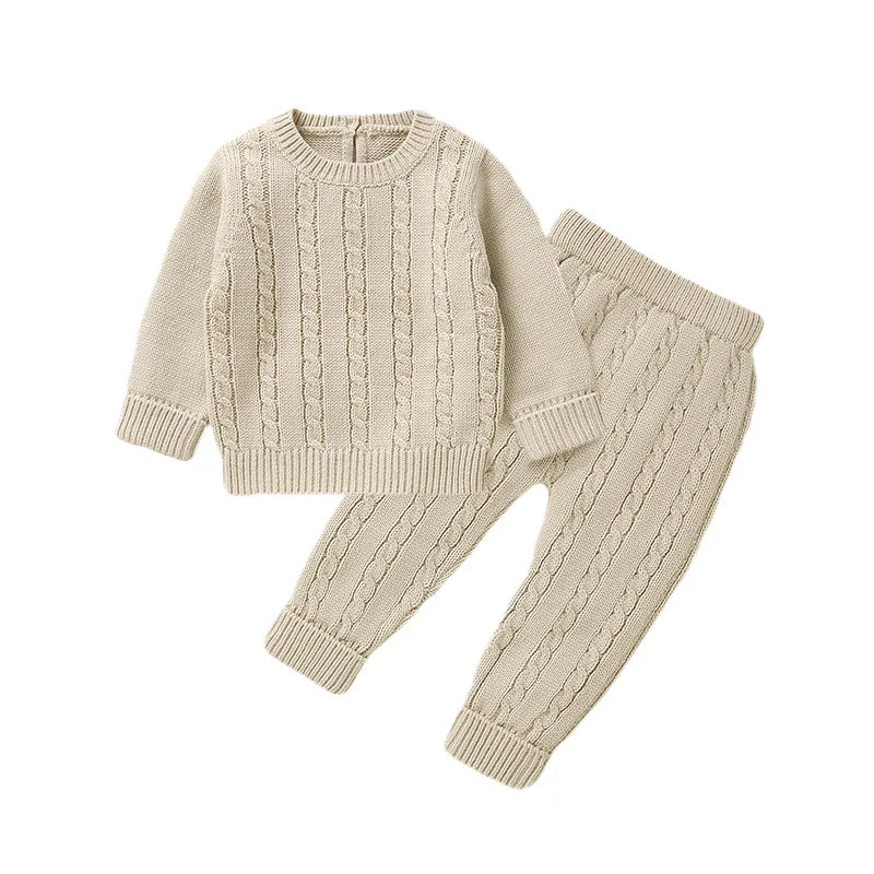 Conjunto Casaco Suéter e Calça em Tricot - 2pçs