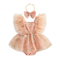 Conjunto Candy Macacão Floral com Tule e Faixa de Cabeça - 2pçs