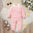 Conjunto Casaco Suéter e Calça em Tricot - 2pçs