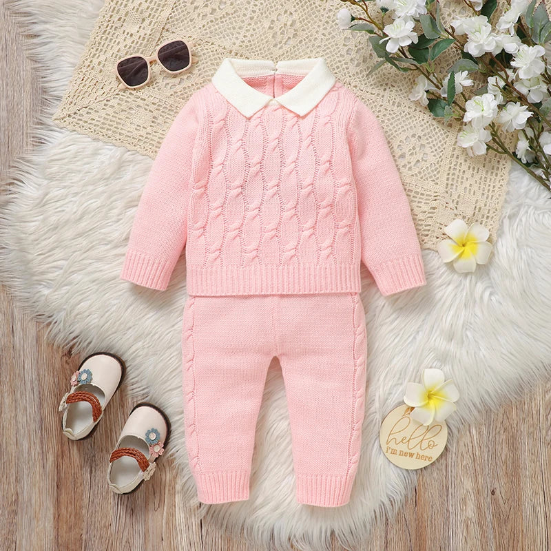 Conjunto Casaco Suéter e Calça em Tricot - 2pçs