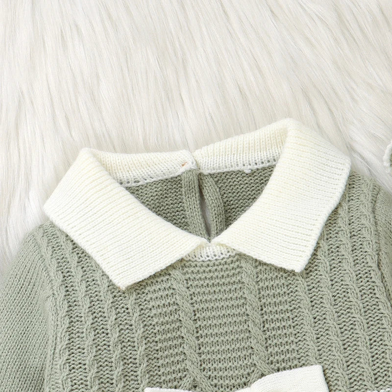 Conjunto Macacão Manga Longa e Chapéu em Tricot - 2pçs