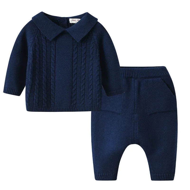 Conjunto Casaco Suéter e Calça em Tricot - 2pçs