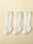 Kit 3 Pares de Meias Longas com Laço