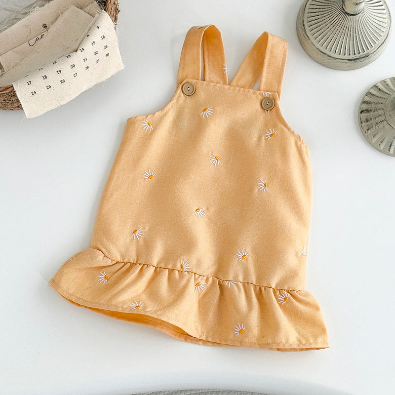 Vestido em Linho com Bordados