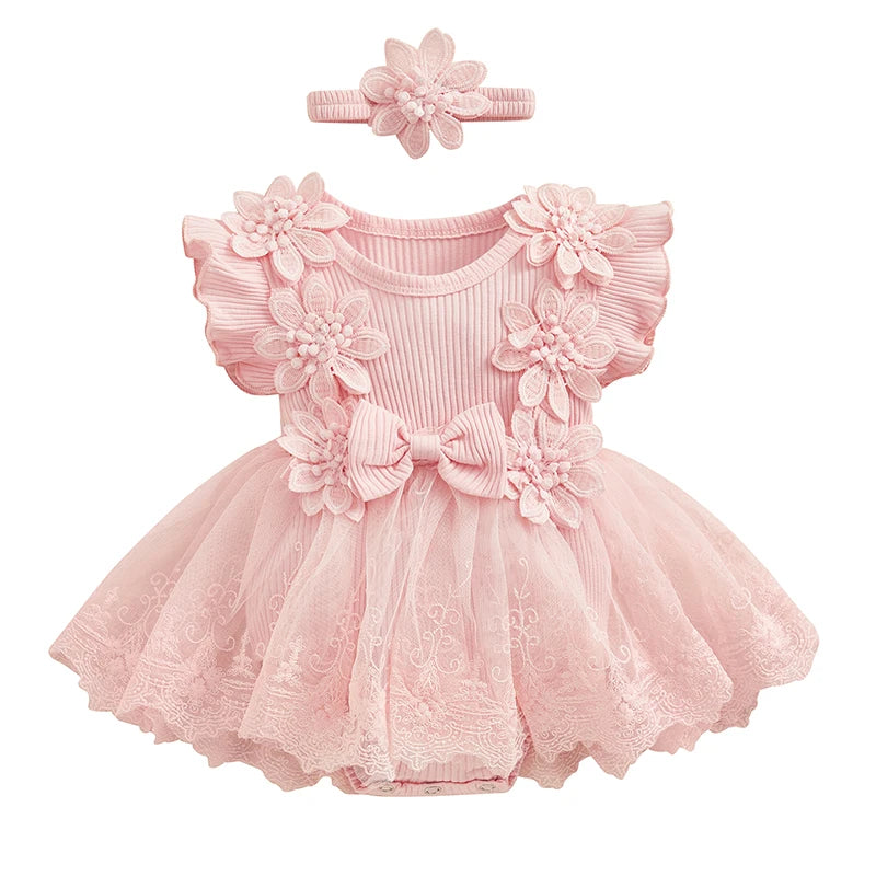 Conjunto Macacão Vestido e Faixa Cabeça 2pçs