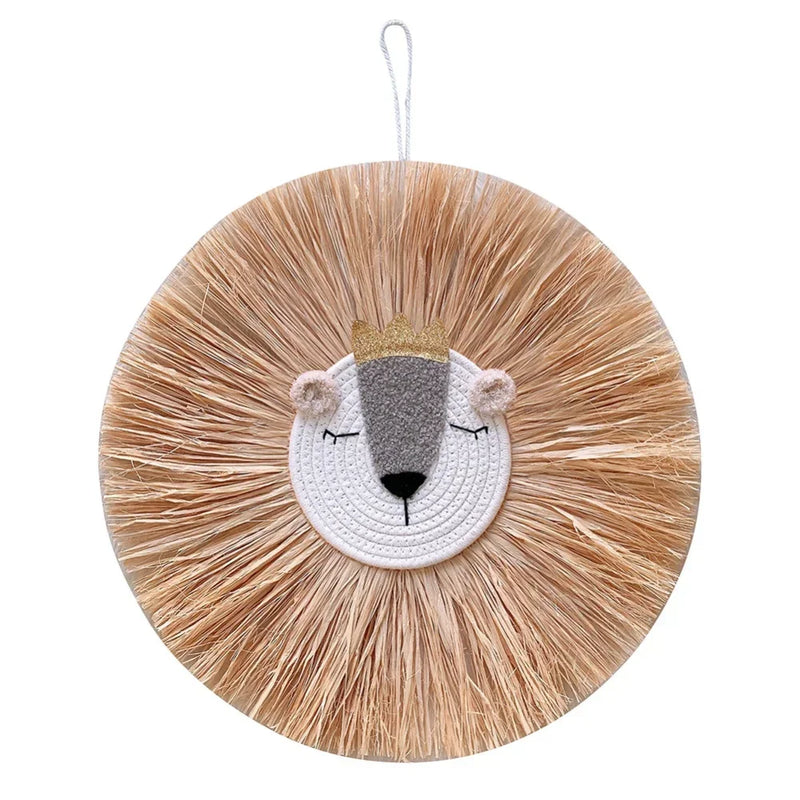 Arte de Parede com Cabeça de Animal em Macramê