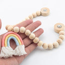 Enfeite de Cortina com Borlas e Contas de Madeira -2pçs