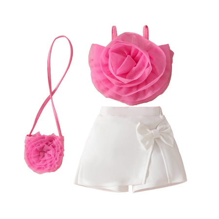 Conjunto Top, Shorts e Bolsa - 3pçs