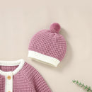 Conjunto Macacão Manga Longa e Touca em Tricot