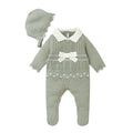 Conjunto Macacão Manga Longa e Chapéu em Tricot - 2pçs