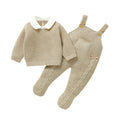 Conjunto Casaco Suéter e Macacão em Tricot - 2pçs