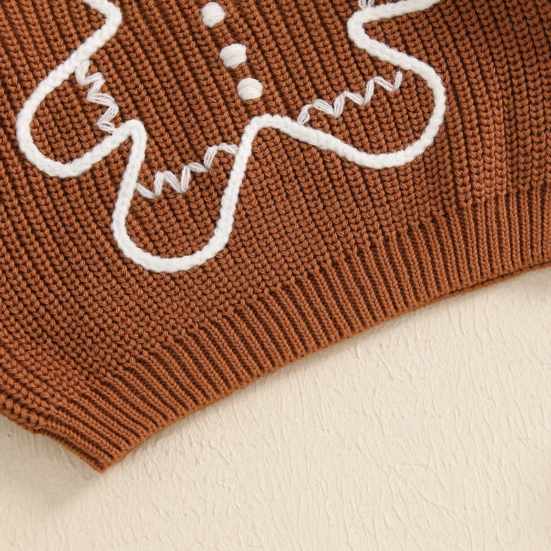 Casaco Suéter em Tricot Boneco de Gengibre