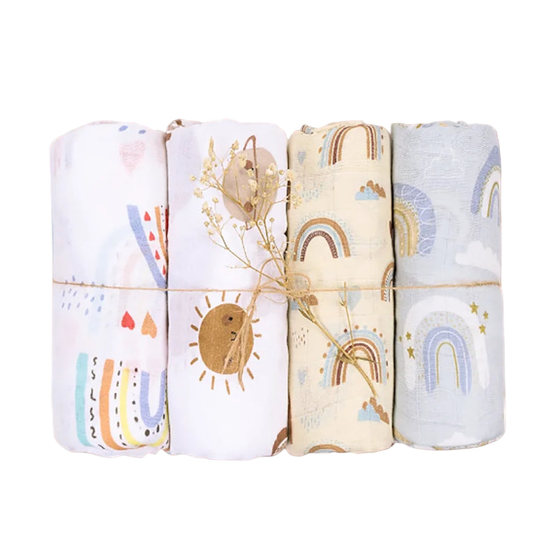 Conjunto 4 Peças de Tecido Swaddle em Musselina