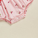 Macacão Curto Detalhes em Bordado Cereja