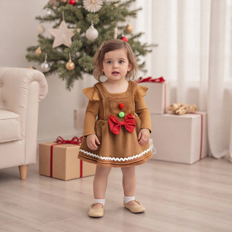 Conjunto Natalino Body + Vestido Sobreposto- 2pçs