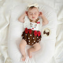 Macacão Natalino + Faixa de Cabeça - 2pçs