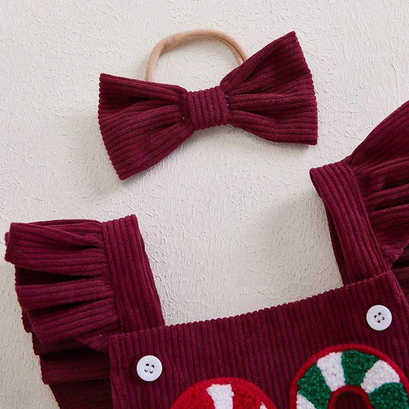 Romper em Veludo Cotelê + Faixa de Cabeça